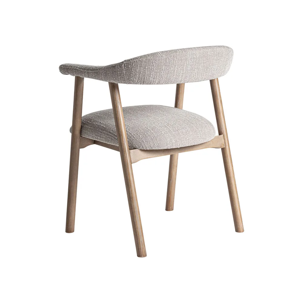 Silla de madera de fresno y tela gris Davrey - Imagen 6