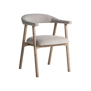 Silla de madera de fresno y tela gris Davrey