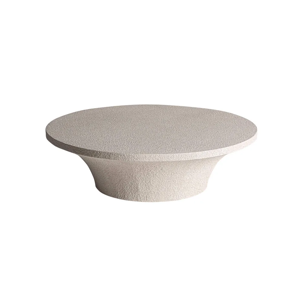 Mesa de centro redonda de cemento beige 130 cm Sion - Imagen 4