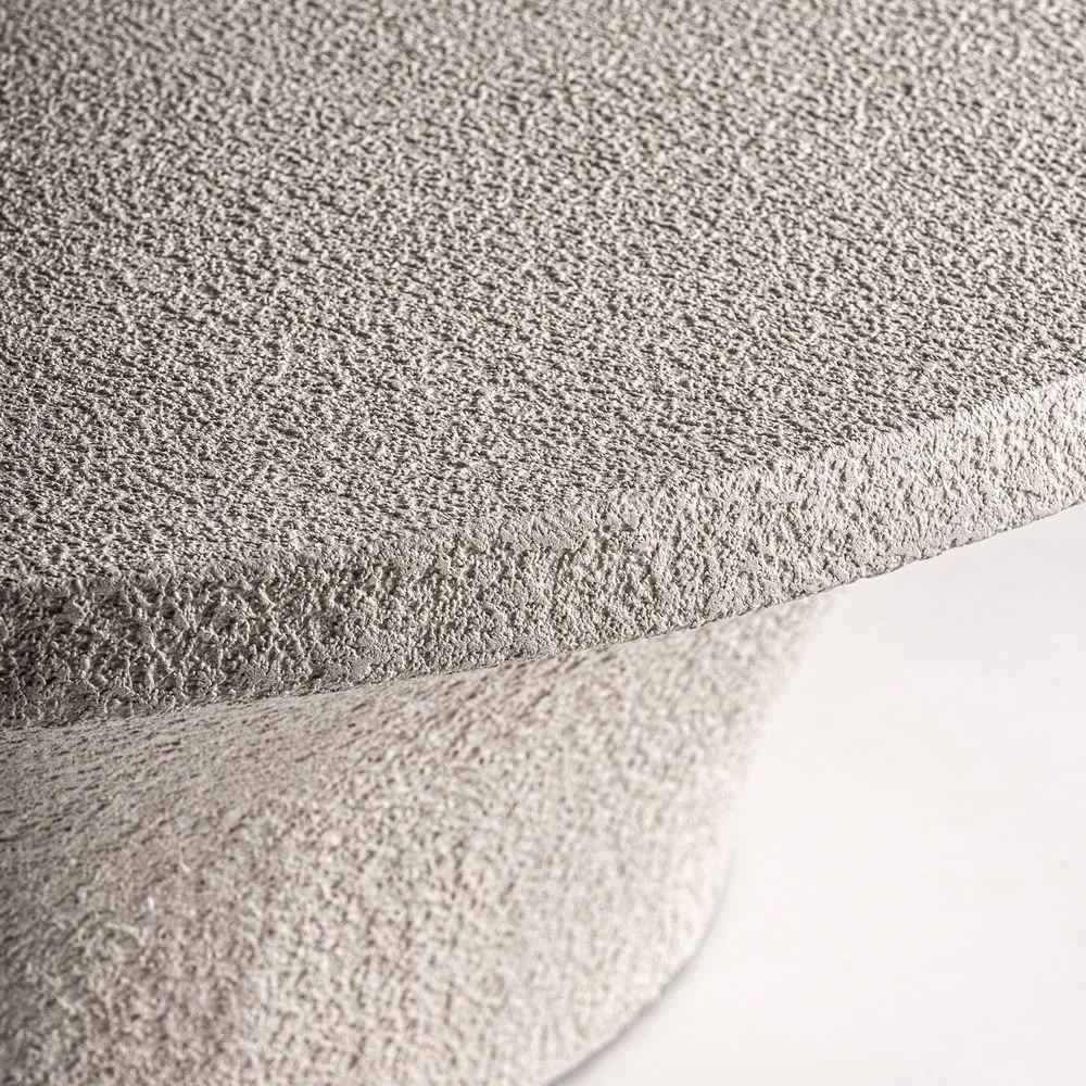 Mesa de centro redonda de cemento beige 130 cm Sion - Imagen 3