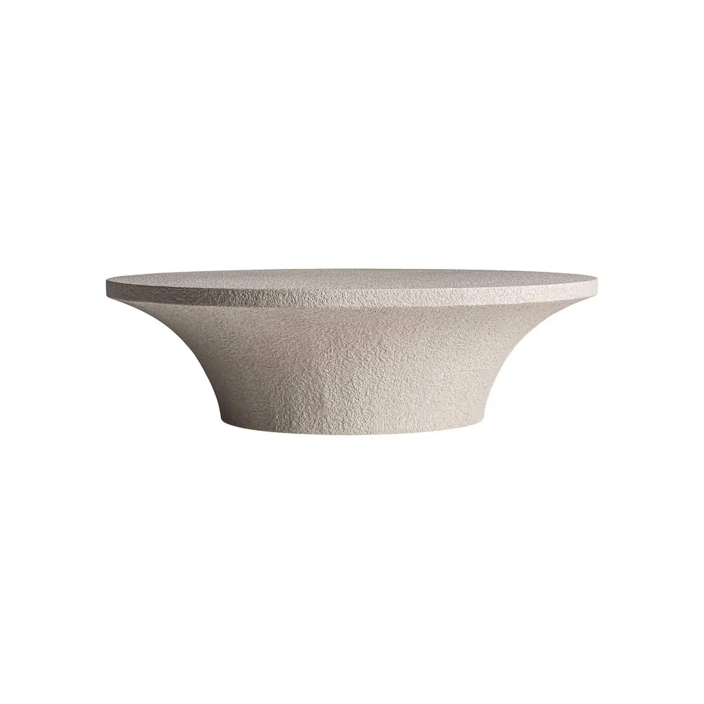 Mesa de centro redonda de cemento beige 130 cm Sion