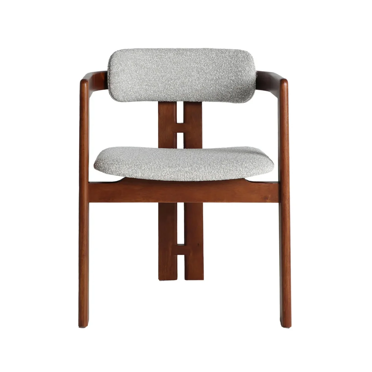 Silla de madera de fresno y tapizado gris Hedel - Imagen 3