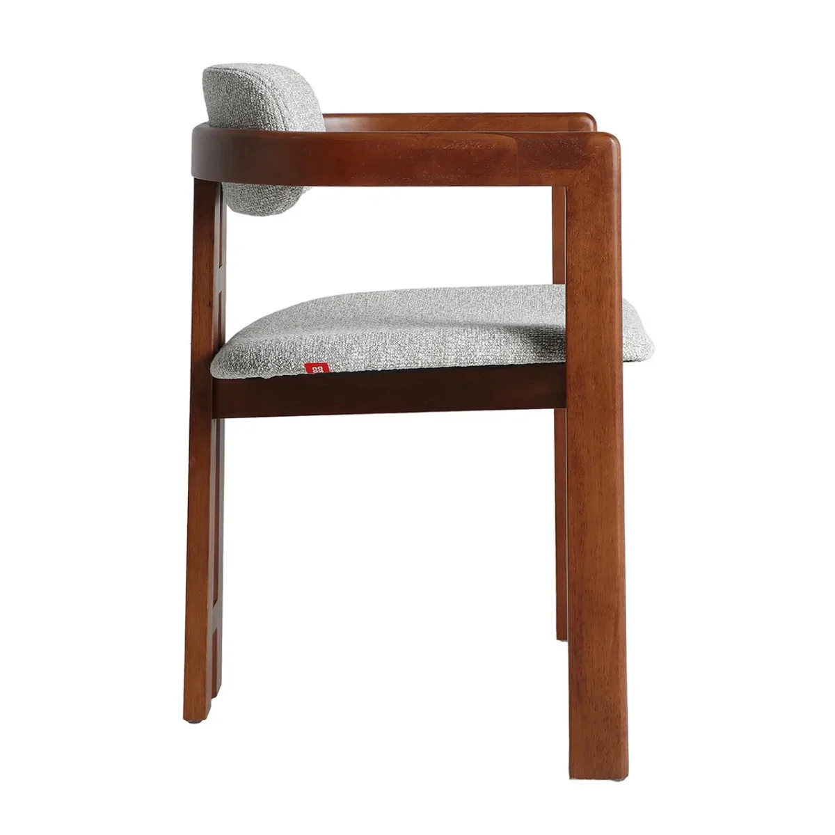 Silla de madera de fresno y tapizado gris Hedel - Imagen 4