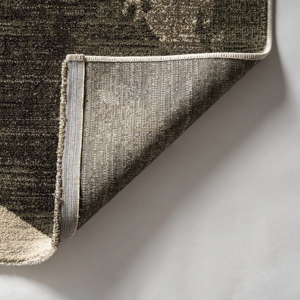 Alfombra de poliéster beige y verde 340×240 cm Dunia - Imagen 5