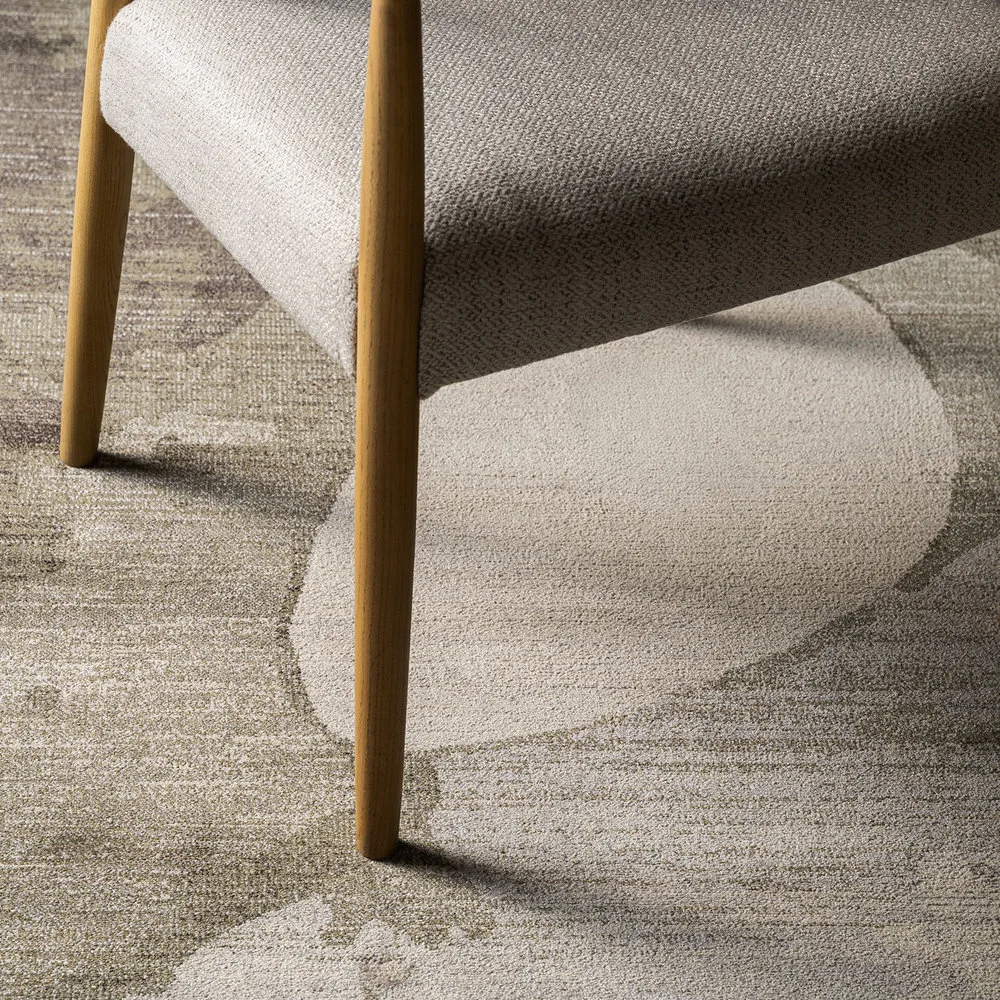 Alfombra de poliéster beige y verde 340×240 cm Dunia - Imagen 6