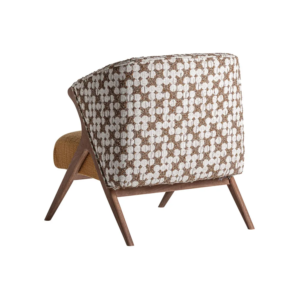 Sillón tapizado en ocre y estampado Kalesha - Imagen 6