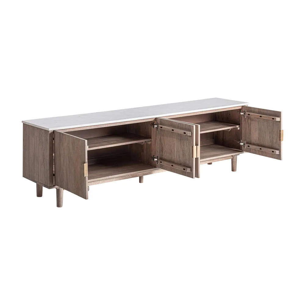 Mueble TV Zerf de mármol y madera - Imagen 4