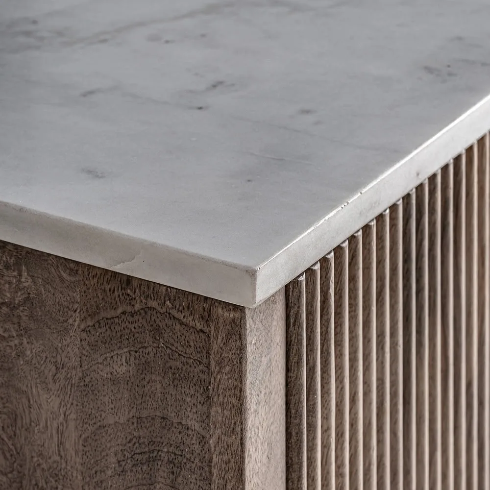 Mueble TV Zerf de mármol y madera - Imagen 3