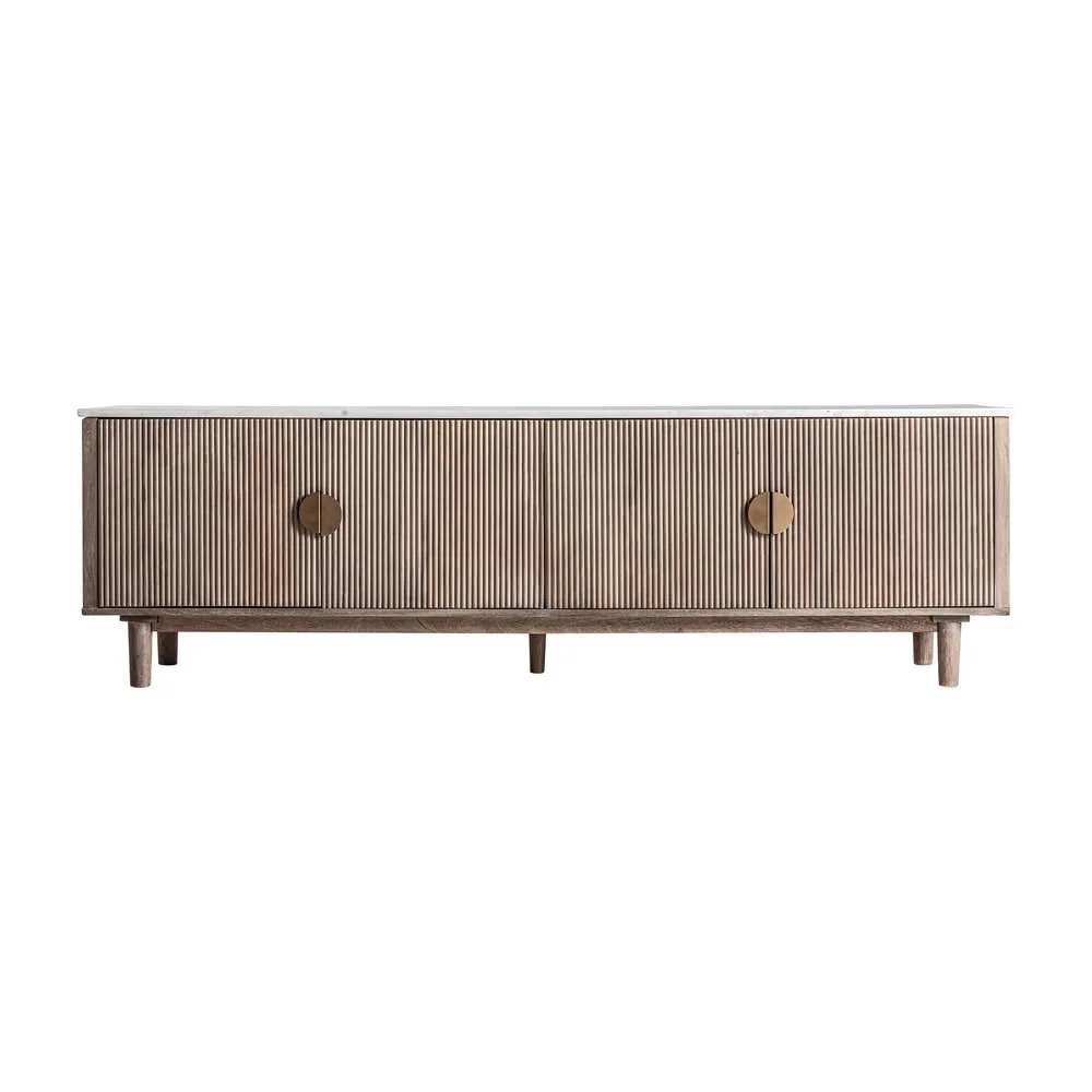 Mueble TV Zerf de mármol y madera - Imagen 7