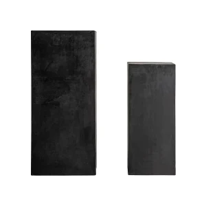 Peana estilo industrial de terracota negro (Juego de 2)