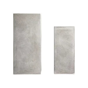 Peana estilo industrial de terracota gris (Juego de 2)