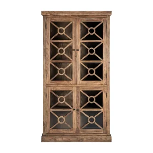 Vitrina de madera maciza 205 x 110 cm NORVIK