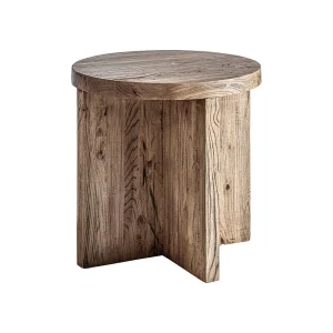 Mesa auxiliar de madera de olmo 60×60 cm Norvik