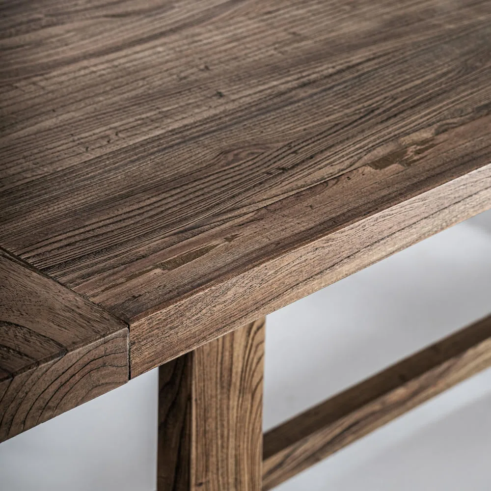 Mesa de comedor de madera maciza de olmo 220cm Norvik - Imagen 3