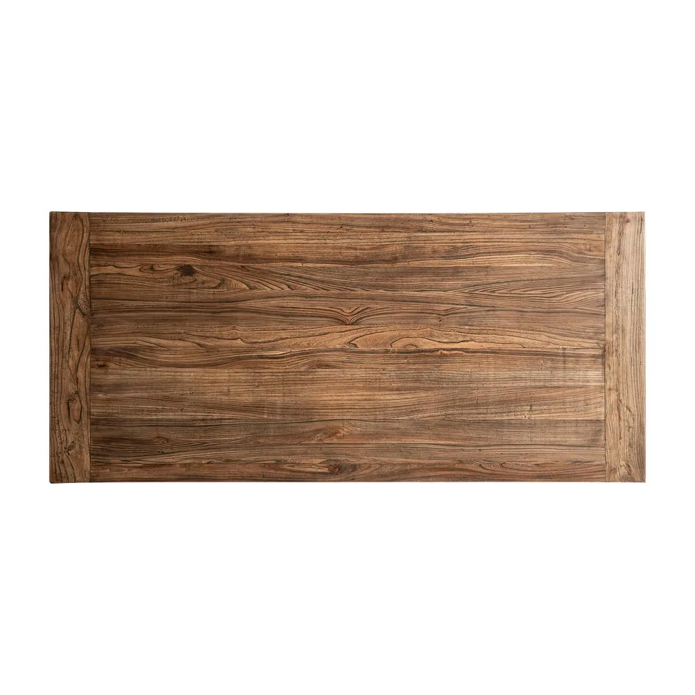 Mesa de comedor de madera maciza de olmo 220cm Norvik - Imagen 7