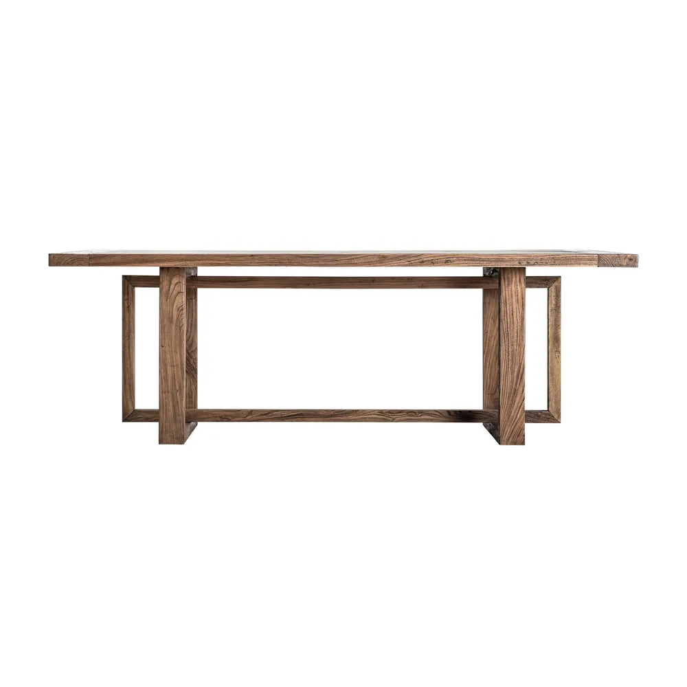 Mesa de comedor de madera maciza de olmo 220cm Norvik - Imagen 8