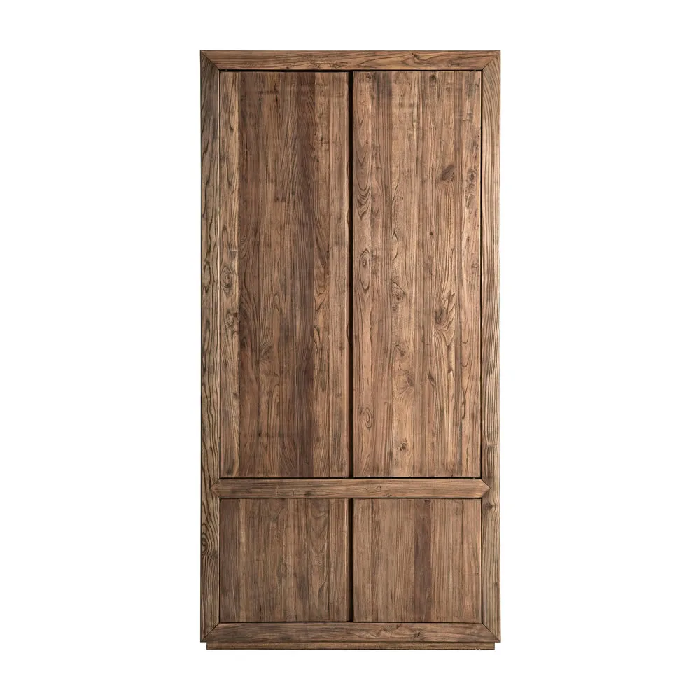 Armario de 220cm de madera maciza de olmo Norvik