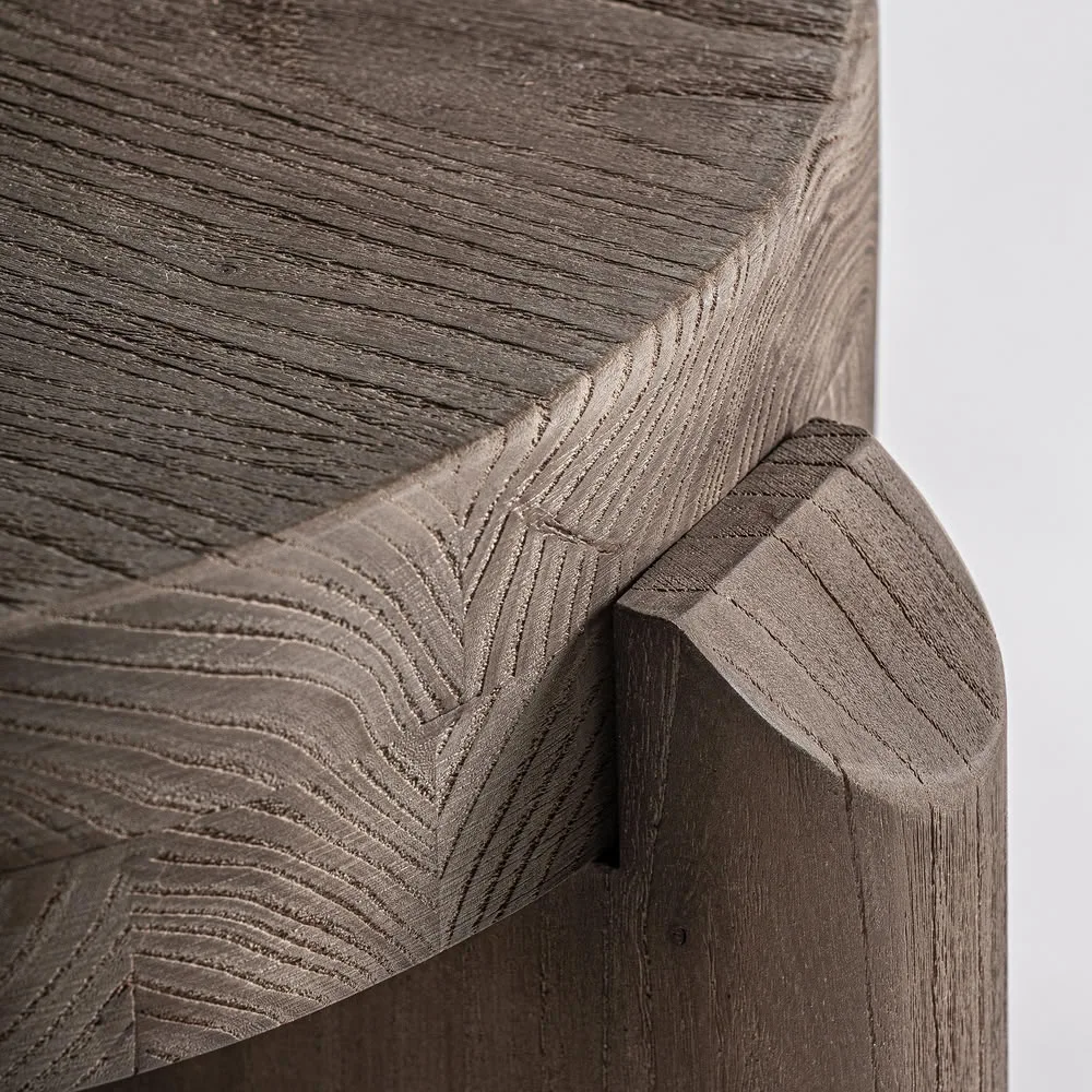 Taburete Jacquard de madera de olmo - Imagen 4