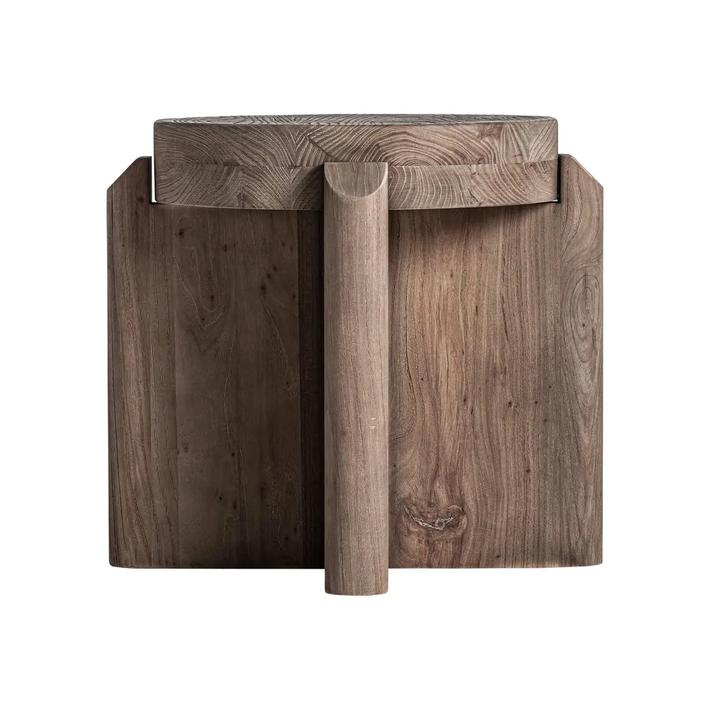 Taburete Jacquard de madera de olmo - Imagen 2