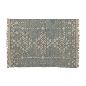 Alfombra de yute azul y beige 200×300 cm Kozakura
