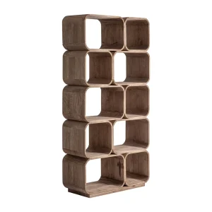 Estantería Grid de madera de mango