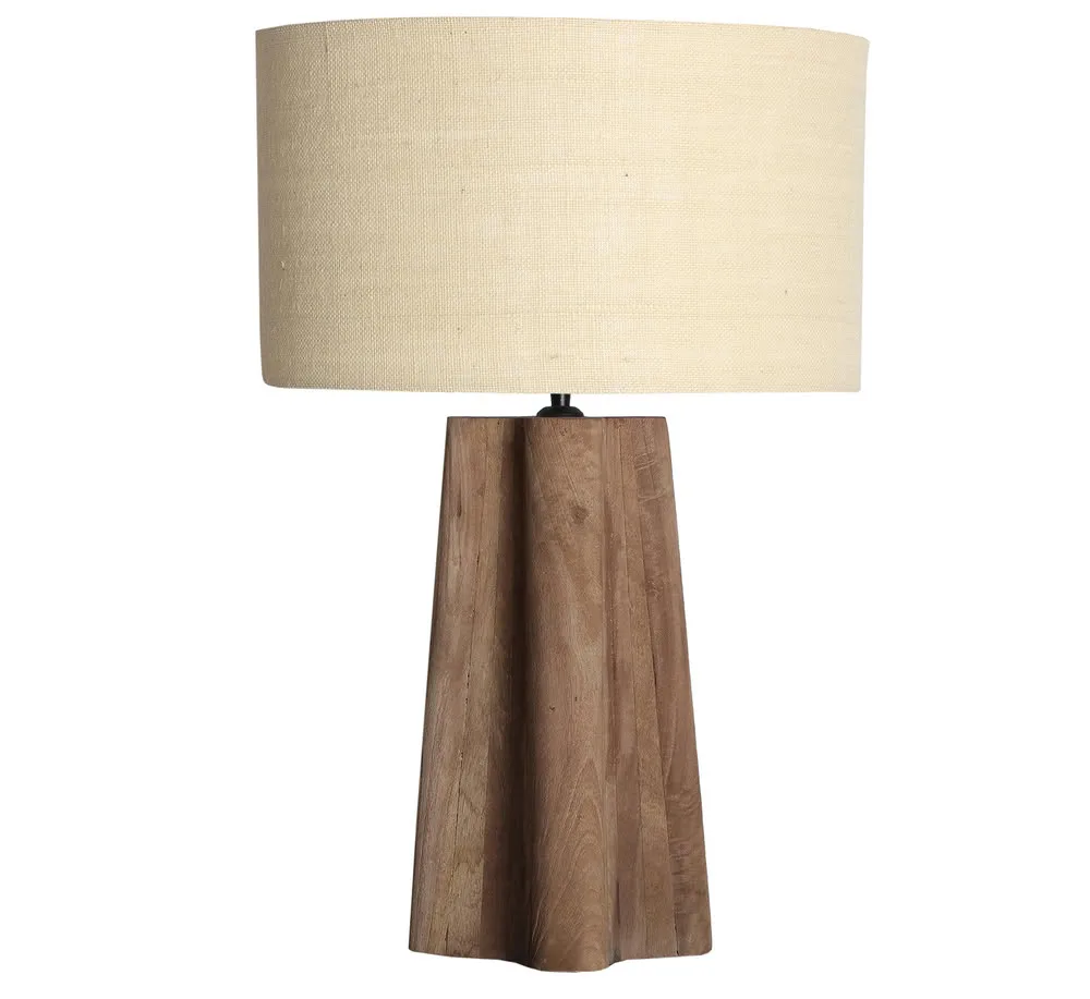 Lámpara de sobremesa Keale de madera y yute