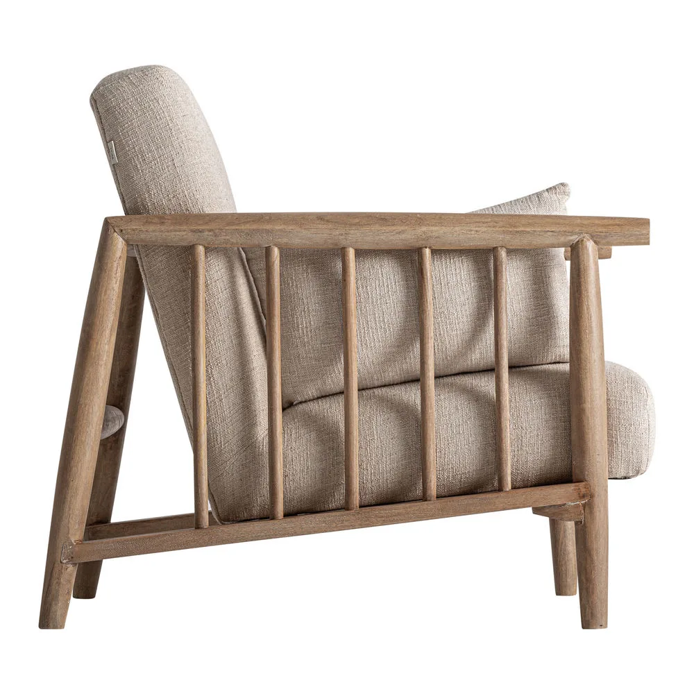 Sillón Grebin de madera de abedul y algodón - Imagen 4