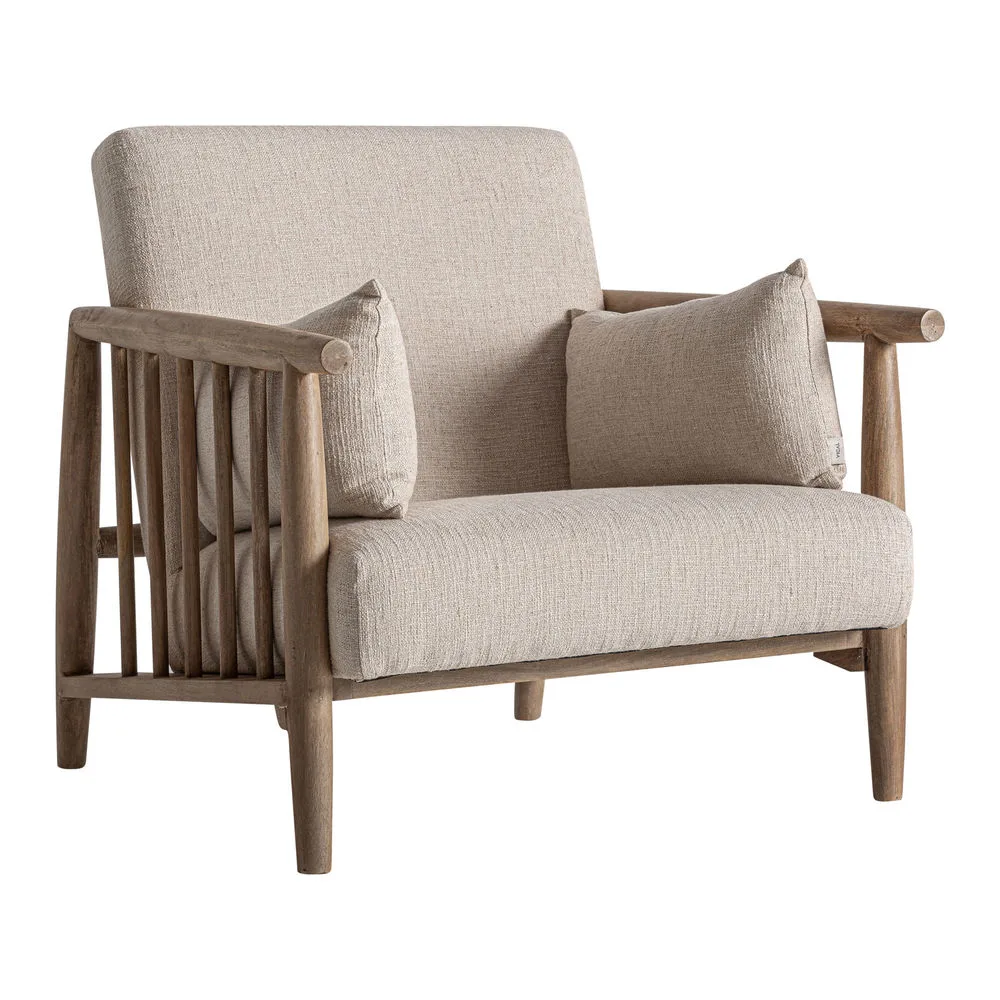 Sillón Grebin de madera de abedul y algodón - Imagen 2