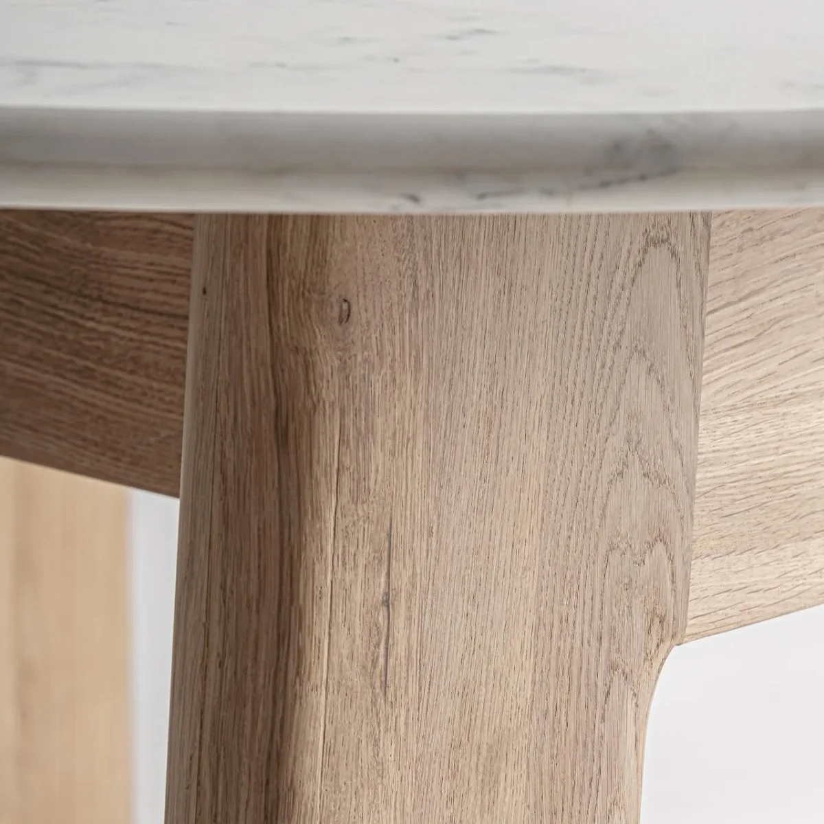 Mesa comedor de madera de roble 160x160x75 cm Nara - Imagen 6