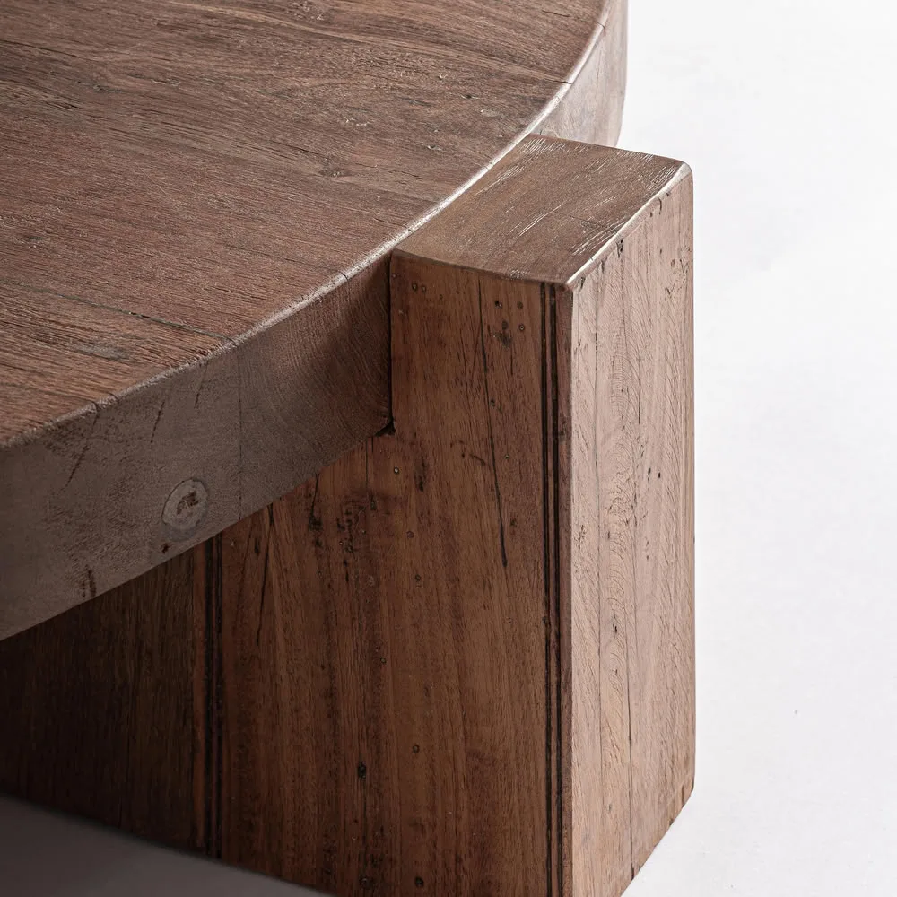 Mesa de centro Brutalist de madera de sal - Imagen 4
