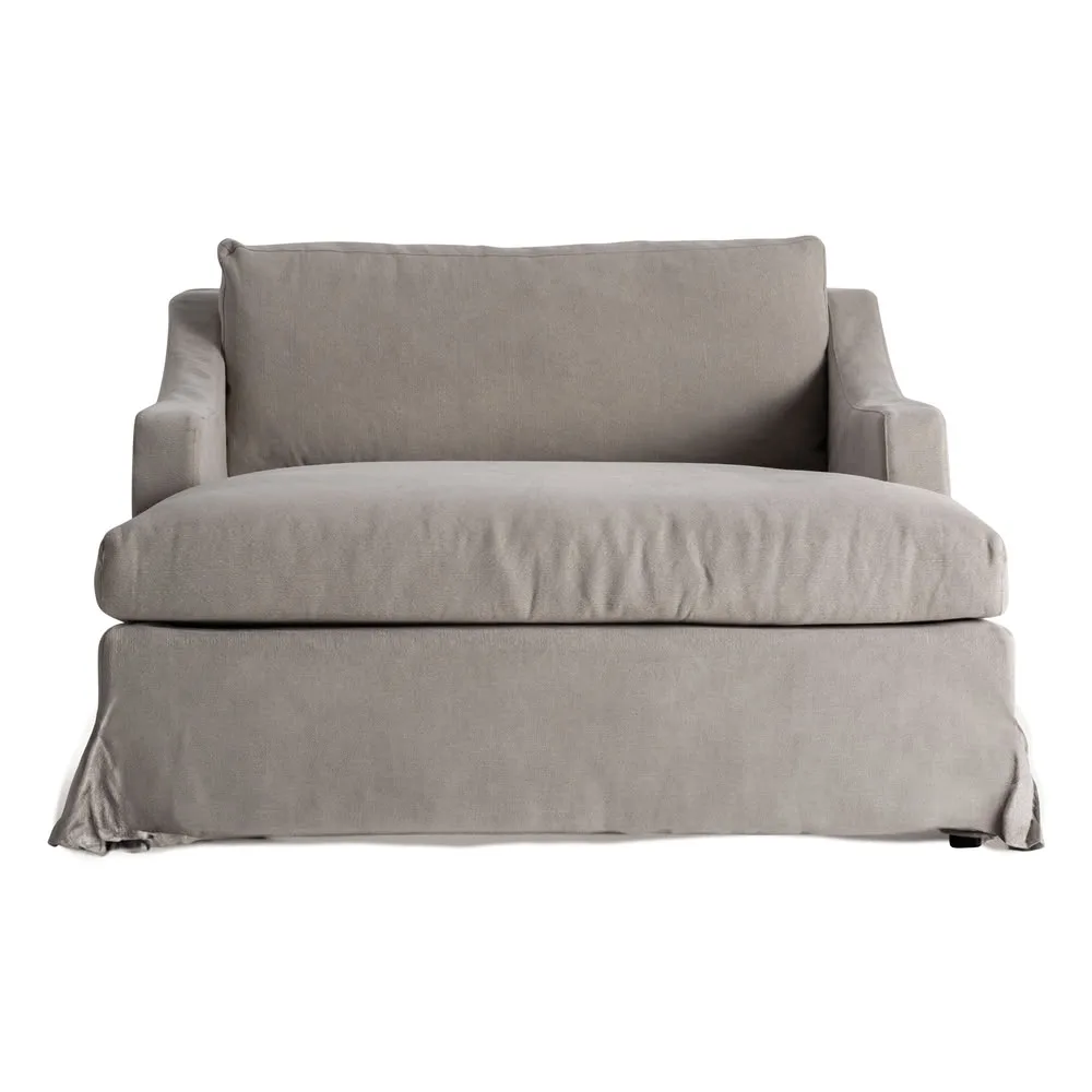 Chaise Longue lino gris 130 x 172 x 90 Arsac - Imagen 3