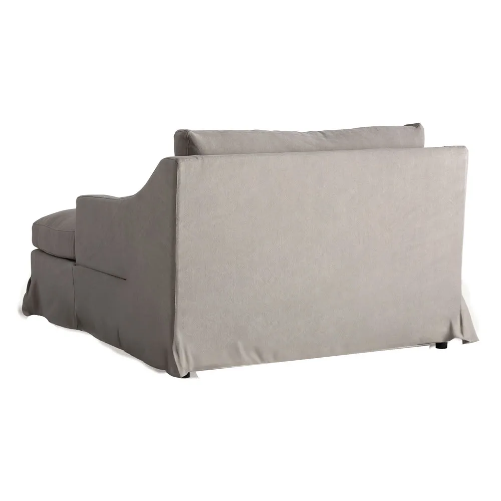 Chaise Longue lino gris 130 x 172 x 90 Arsac - Imagen 5