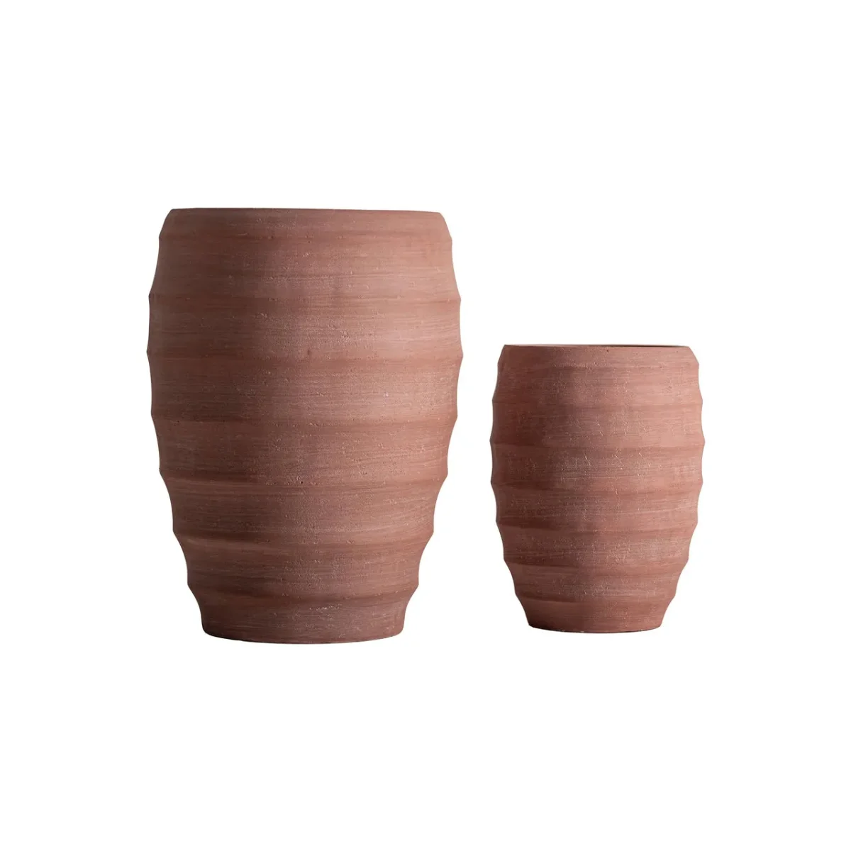 Set de dos maceteros de cerámica color terracota Kora - Imagen 2
