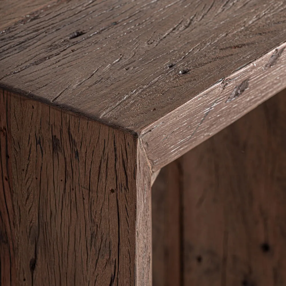 Mesa de centro de madera recuperada 60x60x60 cm Keiem - Imagen 3