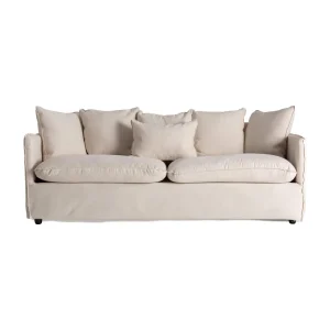 Sofá de lino beige 216cm Bardney