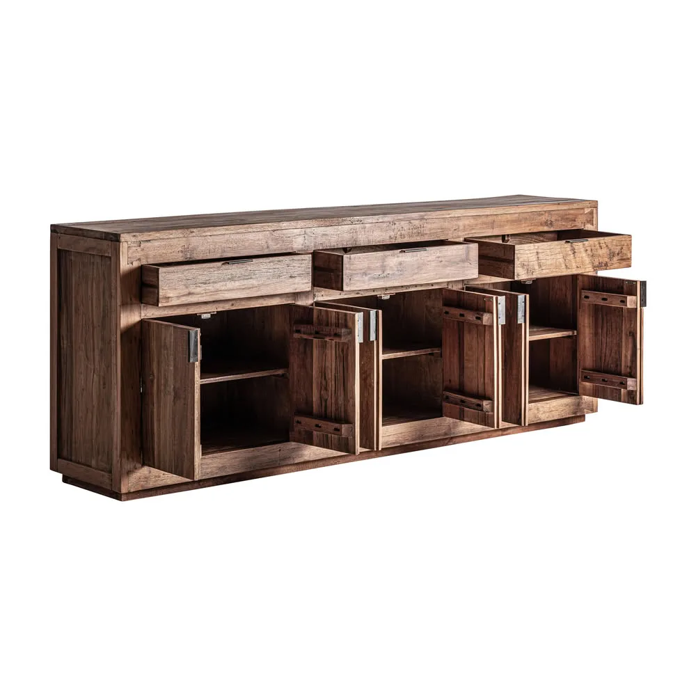 Aparador grande madera maciza 225 cm Selby - Imagen 6
