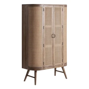 Armario 170cm madera y mimbre Beckley