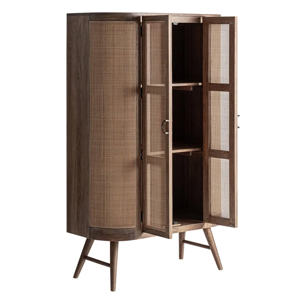 Armario 170cm madera y mimbre Beckley - Imagen 4