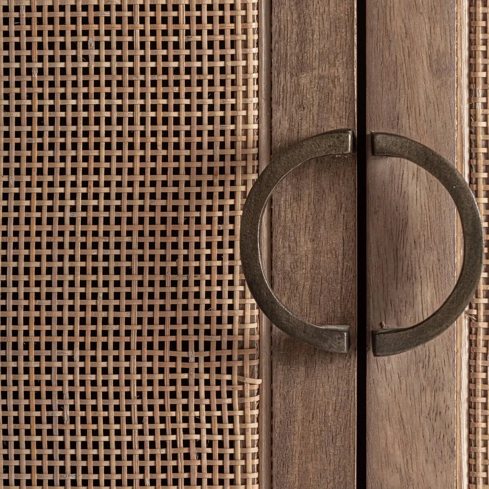 Armario 170cm madera y mimbre Beckley - Imagen 5
