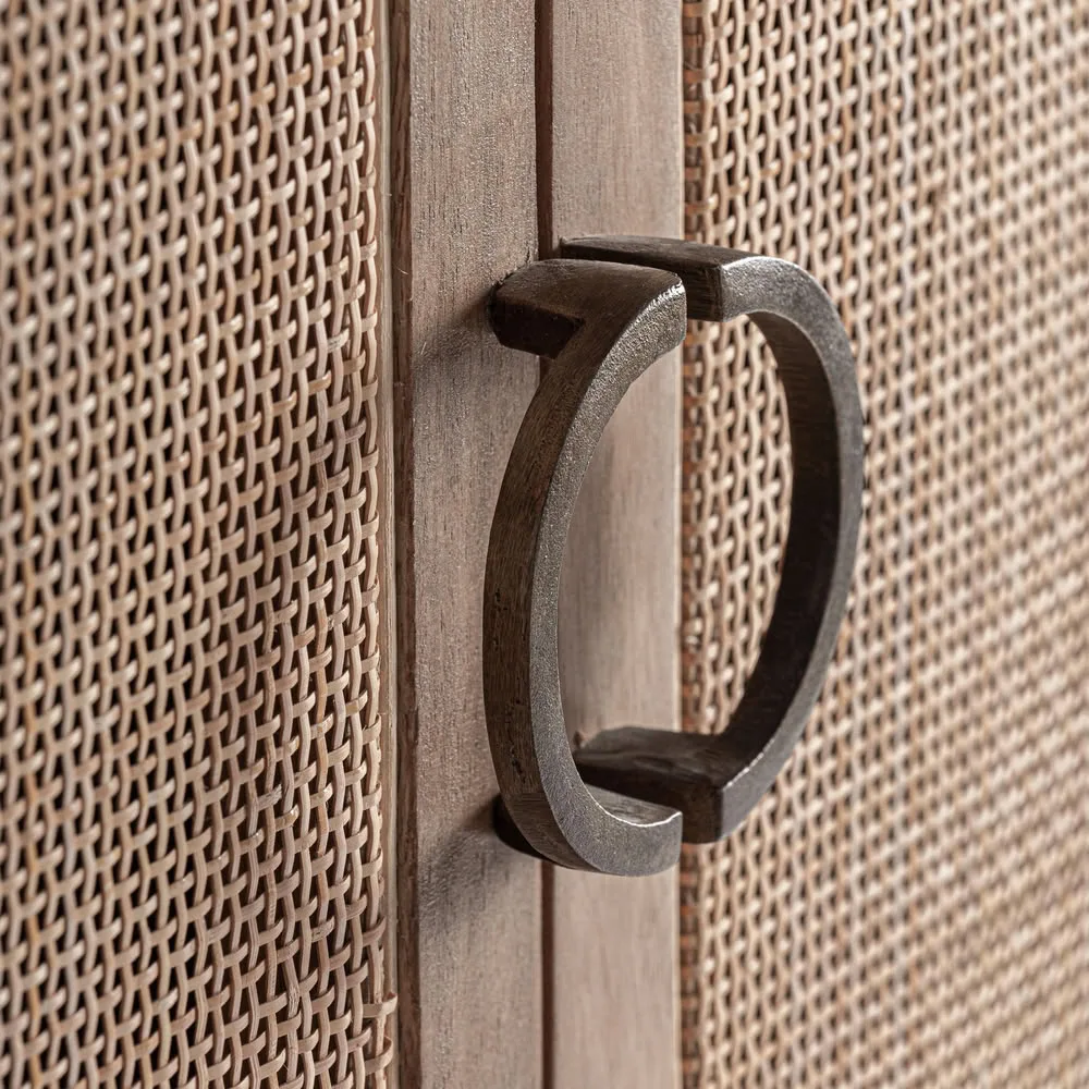 Armario 170cm madera y mimbre Beckley - Imagen 3