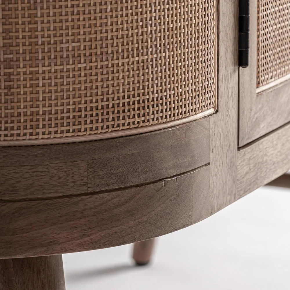 Armario 170cm madera y mimbre Beckley - Imagen 6