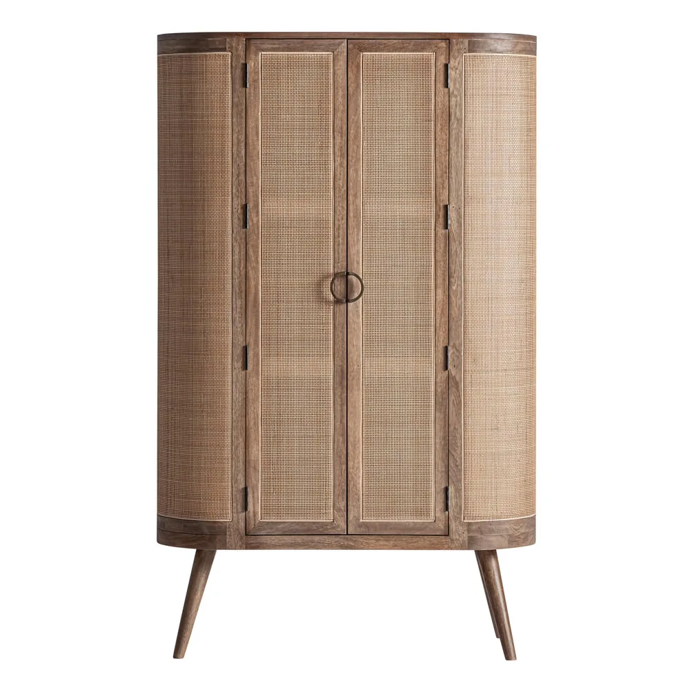 Armario 170cm madera y mimbre Beckley - Imagen 7