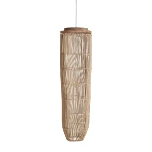 Lámpara de colga de ratán y madera de suar