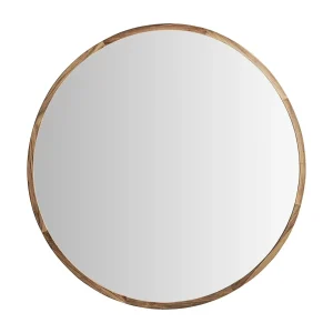 Espejo redondo de madera de teca Tahus 180 cm