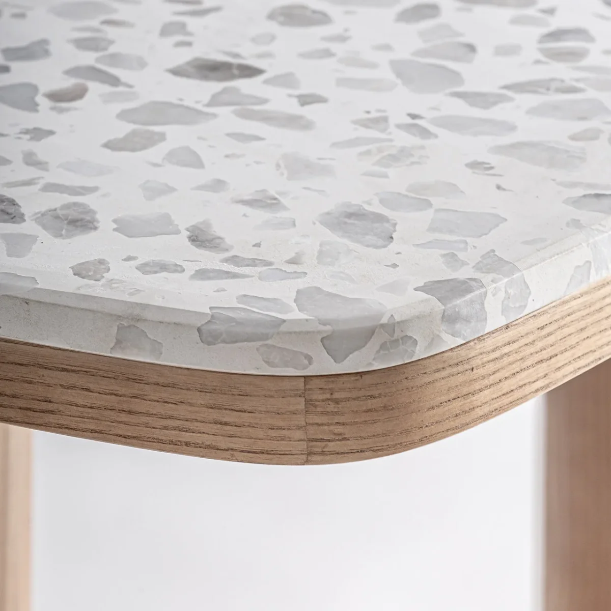 Mesa de bar de terrazo blanco 120×77 cm Alferce - Imagen 4