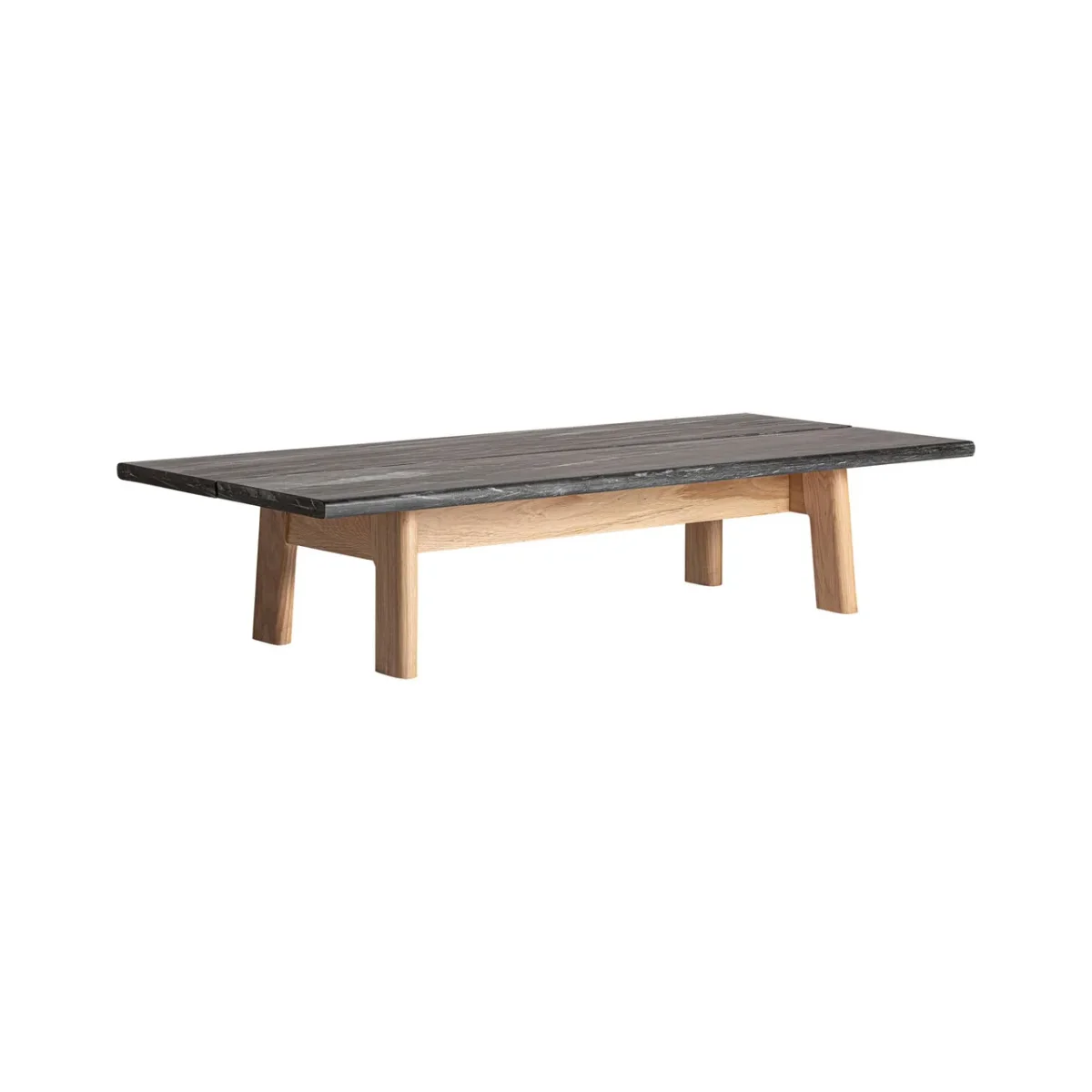 Mesa de centro Nara de mármol negro y roble 160 cm - Imagen 4