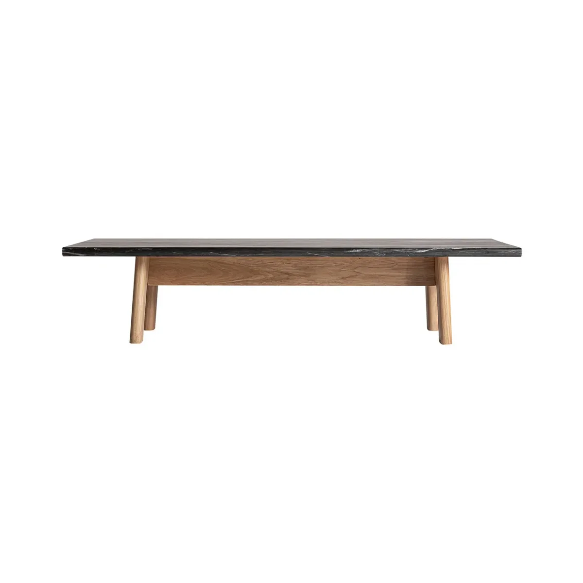 Mesa de centro Nara de mármol negro y roble 160 cm - Imagen 2