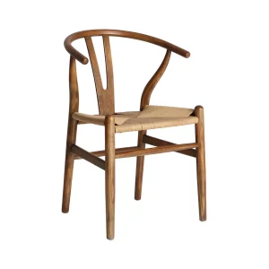 Silla de madera de olmo con cuerda de papel Zernez