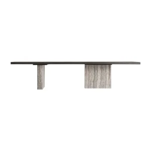 Mesa de comedor Rignac de travertino y fresno 350 cm