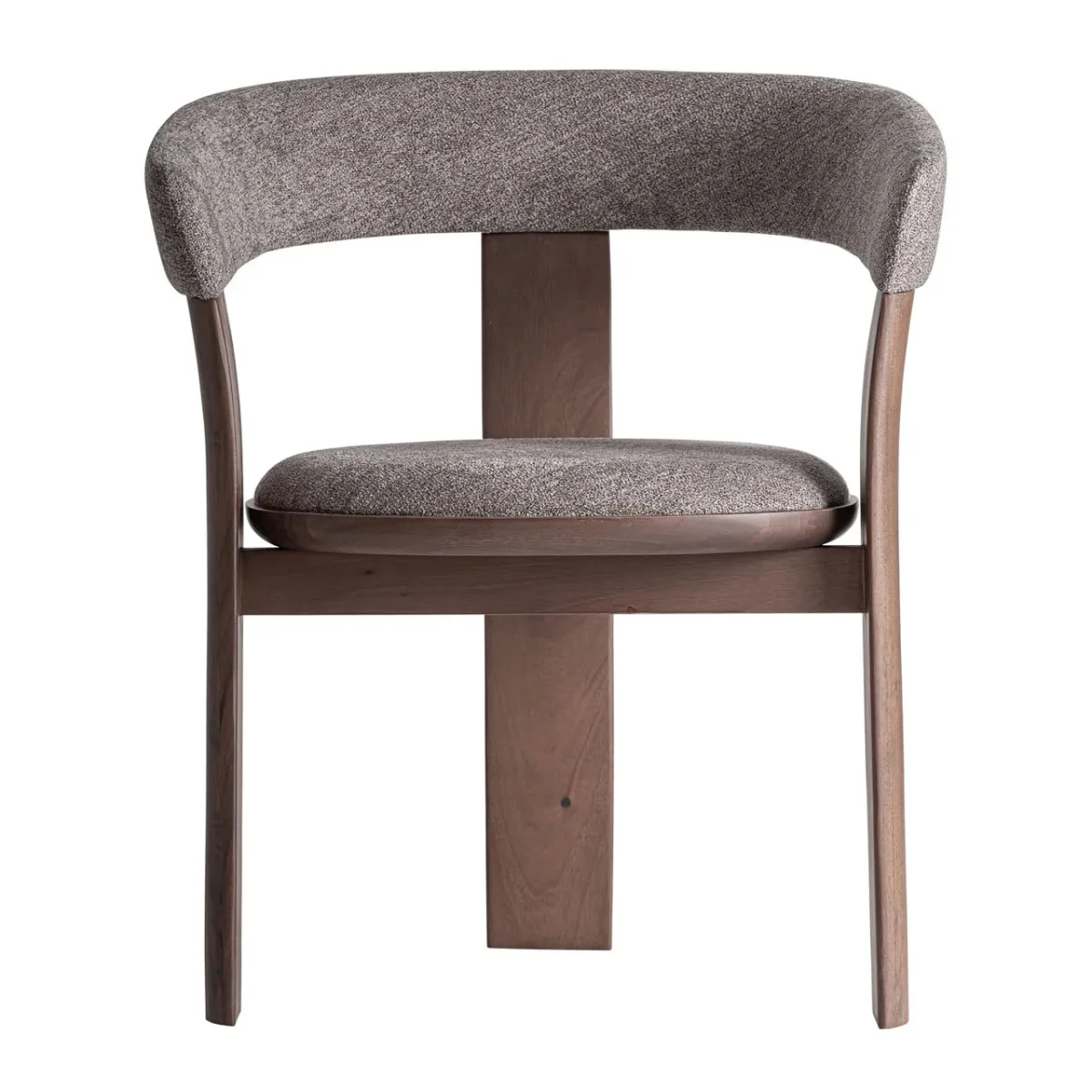 Silla tapizada topo con madera de fresno nogal Devillac - Imagen 3